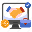 online deal, online partnership, online contract, businees handshake, business handclasp 