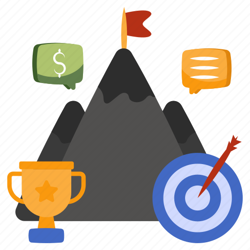 Mission accomplished, mission achieved, mission successful, flagged mountain, victory icon - Download on Iconfinder