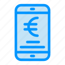 euro, mobile, online, payment, shopping