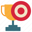 trophy, winner, business, target, dartboard
