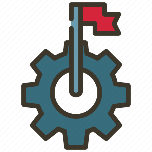 Cog, wheel, business, target, flag icon - Download on Iconfinder