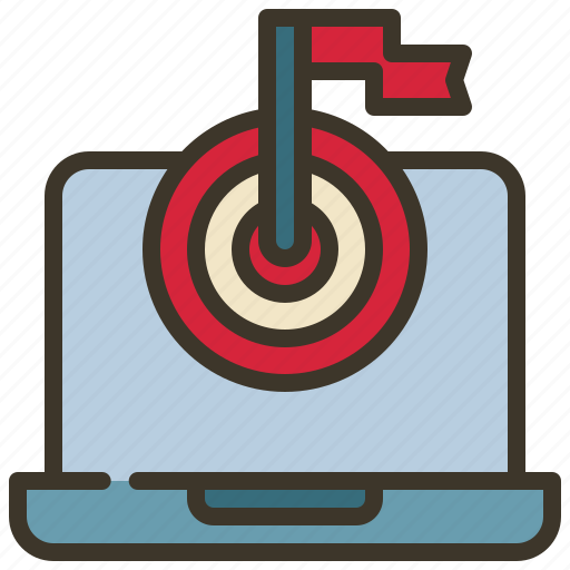 Laptop, dartboard, flag, business, target icon - Download on Iconfinder