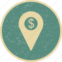 location, map, dollar