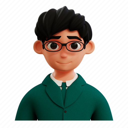 Businessman, avatar, in, glasses, man, manager, person 3D illustration - Download on Iconfinder