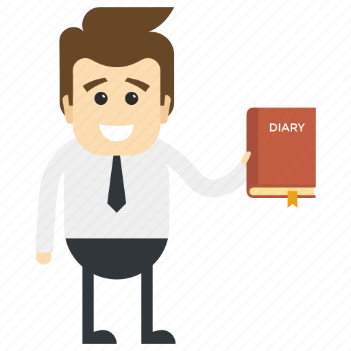 Boss with timetable, businessman with dairy, office work diary, officer with memo, scheduled worker icon - Download on Iconfinder
