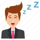 falling asleep, fatigue, hangover, lazy man, sleepy businessman