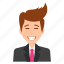 business character, businessman laughing, cheerful face, happiness expressions, manager smiling 