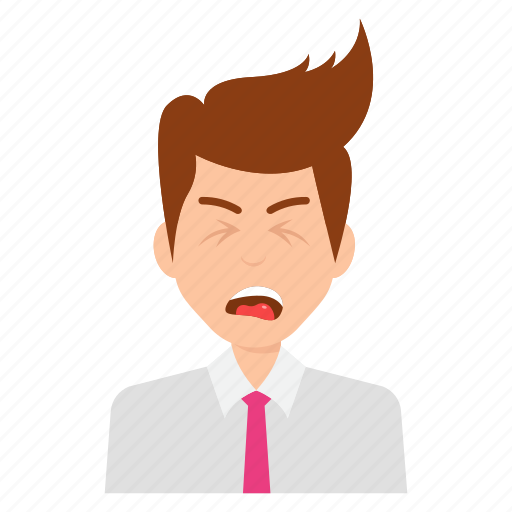 Angry businessman, frustrated expressions, furious businessman, unhappy manager, work depression icon - Download on Iconfinder