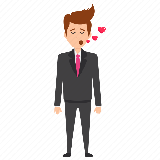 Businessman with hearts, generous, i love my job, in love, office employee icon - Download on Iconfinder