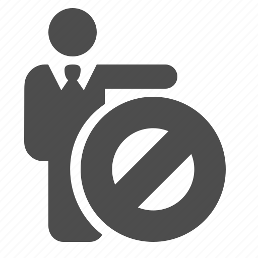 Blocked, businessman, man, people, restricted, sign icon - Download on Iconfinder