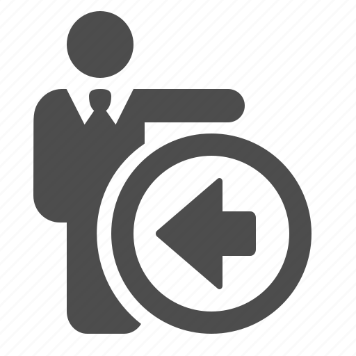 Arrow, businessman, direction, left, man icon - Download on Iconfinder