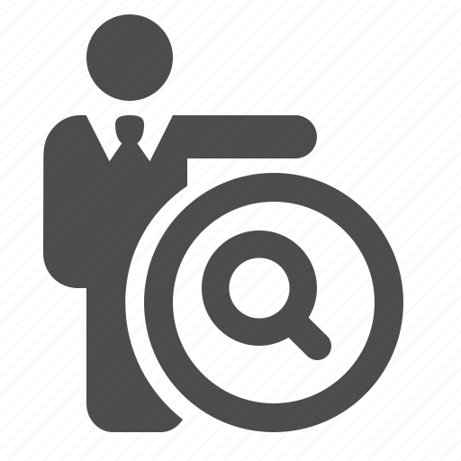Businessman, find, magnifying glass, man, people, search, searching icon - Download on Iconfinder