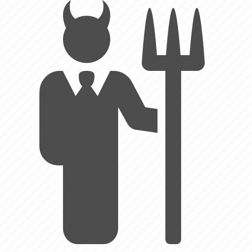 Businessman, demon, devil, horns, man, pitchfork, trident icon - Download on Iconfinder
