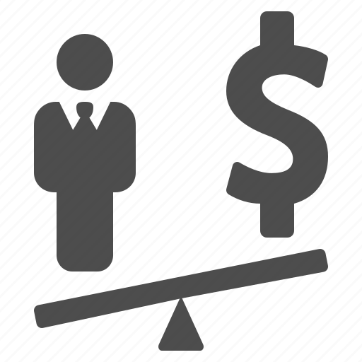 Business, businessman, dollar, finance, money, seesaw, weight scale icon - Download on Iconfinder