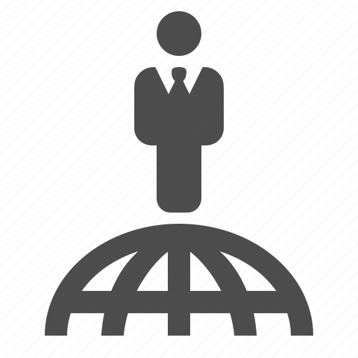 Business, businessman, global, leader, man, network, on top of the world icon - Download on Iconfinder