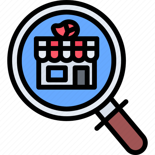 Search, magnifier, building, meat, butcher, food, shop icon - Download on Iconfinder
