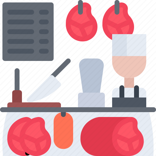 Sausage, knife, meat, butcher, food, shop icon - Download on Iconfinder