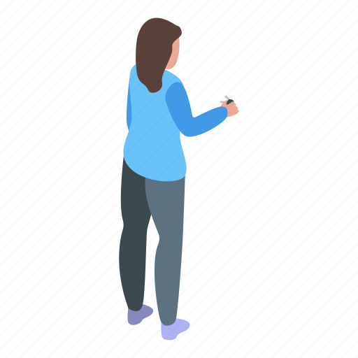 Woman, buying, car, isometric icon - Download on Iconfinder