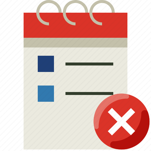 Agenda, calendar, cancel, date, event, note, schedule icon - Download on Iconfinder
