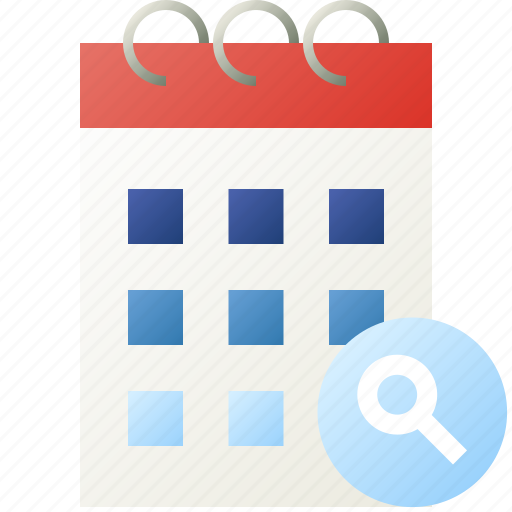 Agenda, calendar, date, note, schedule, search icon - Download on Iconfinder