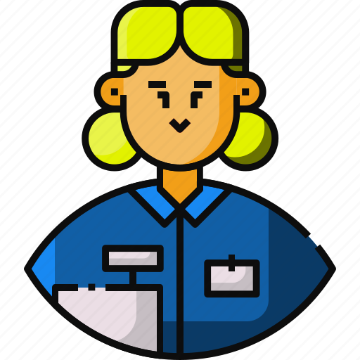 Avatar, cashier, female, frontliner, grocery store worker, worker icon - Download on Iconfinder