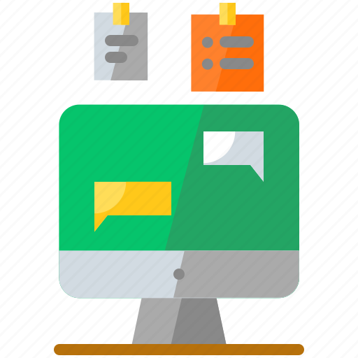 Chatroom, desktop, home office, office chat, online meeting, work, work from home icon - Download on Iconfinder