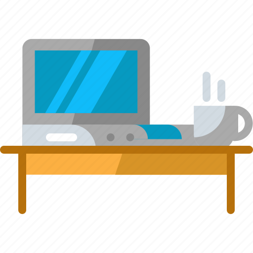 Coffee, desk, home office, laptop, work, work from home icon - Download on Iconfinder
