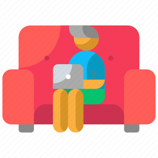 Couch, home office, work from home, working icon - Download on Iconfinder