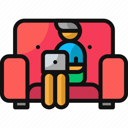 Couch, home office, work from home, working icon - Download on Iconfinder