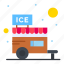 cream, frozen, ice, shop, stall 
