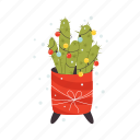 lights, pot, cactus, flat, icon, cacti, plant, houseplant, flower