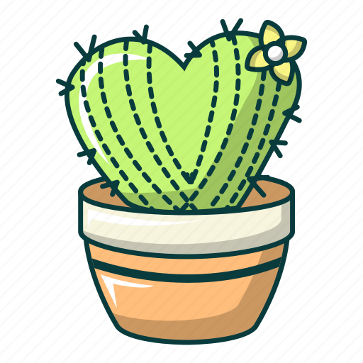 Cactus, cartoon, floral, hand, heart, party, wedding icon - Download on Iconfinder