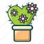 cactus, cartoon, fashion, floral, flower, hand, love 