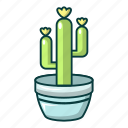 cactus, cartoon, floral, hand, saguaro, silhouette, tree