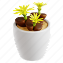 living, bone, cactus, plant, nature, pot, botanical, 3d icon, 3d illustration 
