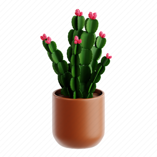 Chrrismas, cactus, plant, nature, pot, botanical, 3d icon 3D illustration - Download on Iconfinder