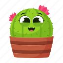 cactus, 1, happy, smile, pot, nature, emoji, plant, flower