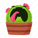 cactus, scream, emoticon, emotion, plant, nature, pot, emoji