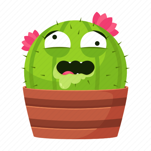Cactus, sik, plant, nature, pot, emotion, nausea icon - Download on Iconfinder