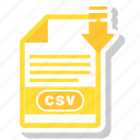 csv, document, file, file format 