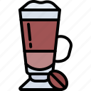 latte, coffee, glass, cafe, drink, shop