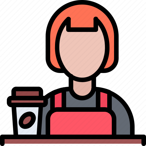 Worker, woman, coffee, glass, cafe, drink, shop icon - Download on Iconfinder