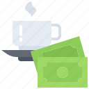 cup, money, banknote, cafe, drink, coffee, shop
