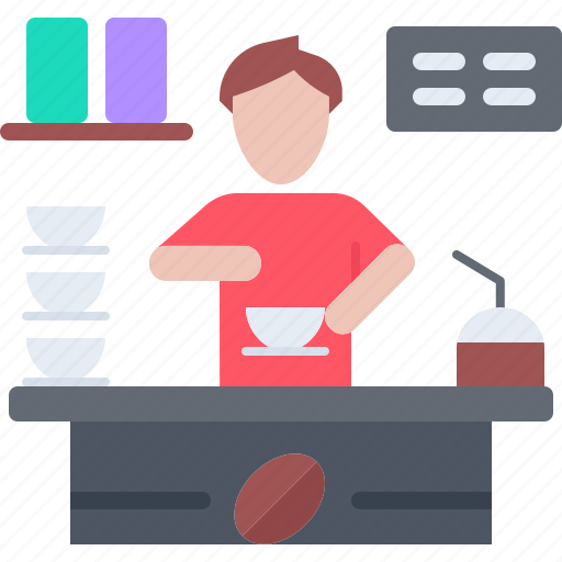 Cup, worker, man, coffee, cafe, drink, shop icon - Download on Iconfinder