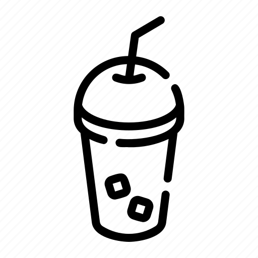 Cold, drink, ice, cubes, cup, straw, cafe icon - Download on Iconfinder