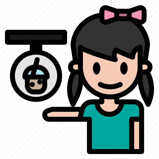 Bubble, tea, boba, sign, girl, cafe, drinks icon - Download on Iconfinder