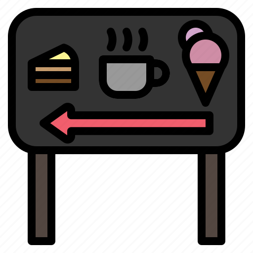 Cafe, sign, direction, restaurant, cake, coffee icon - Download on Iconfinder