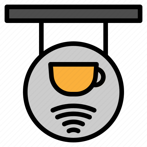 Sign, coffee, shop, wifi, service, cafe, wireless icon - Download on Iconfinder