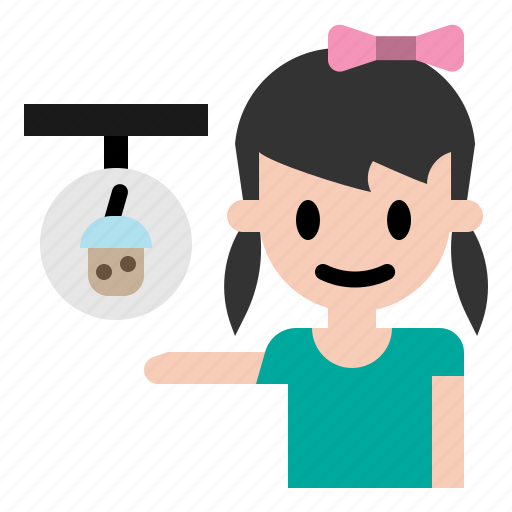 Tea, boba, sign, girl, cafe, drinks icon - Download on Iconfinder