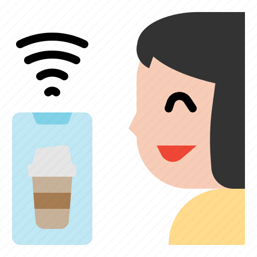 Delivery, coffee, shopping, online, covid, phone, girl icon - Download on Iconfinder
